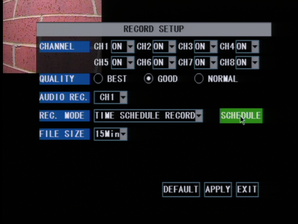 Zmodo Knowledge Base Setting Motion Recording on the 9000/9100 series